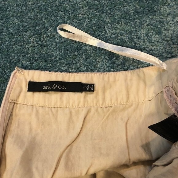 Ark & Co. Eyelet Lace Overlay Dress Shorts S SM Small Light Pink Ivory Cream Zip - Picture 4 of 8